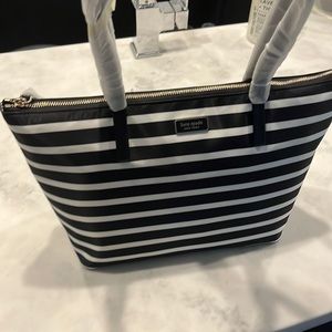 Kate Spade top zip tote black/white-NEW w/tags
